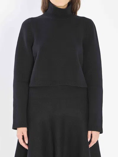 Alaïa Alaia Women Cropped Cashmere Knit Pullover In Black
