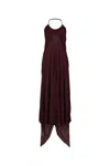 Alaïa Burgundy Jersey Long Cross Dress