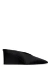 Alaïa Alaia Cube Wedge Satin Mules In Black