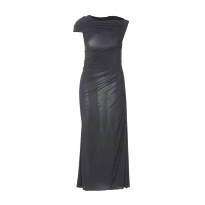Alaïa Alaia Women Draped Asymmetrical Dress In Black