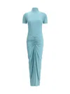 Alaïa Soft Jersey Maxi Dress In Blue