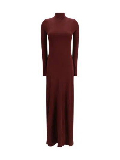 Alaïa Women Draped Dress In Brown