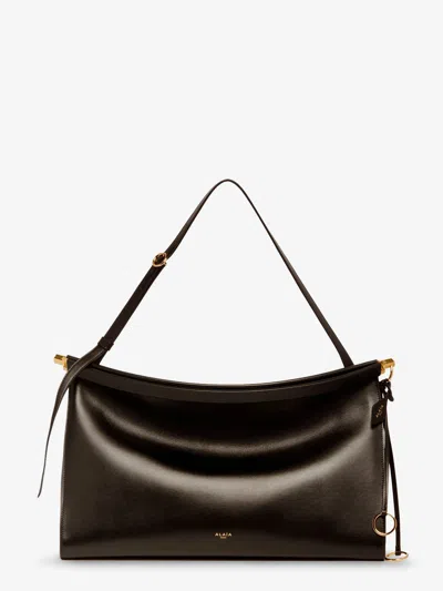 Alaïa Alaia Women East West Leather Bag With Engraved Logo In Black