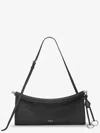 Alaïa Alaia Women East West Leather Shoulder Bag With Engraved Lettering Logo In Black