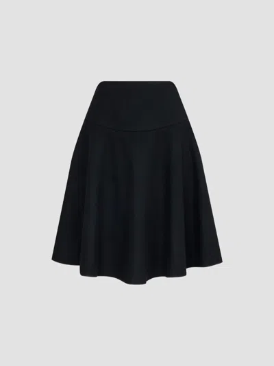 Alaïa Women's Felted Wool Skater Skirt In Black