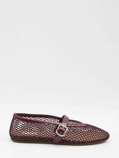 Alaïa Alaia Women Fishnet Ballet Flats In Red