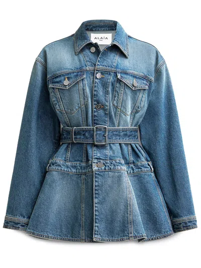 Alaïa Alaia Women Flare Denim Jacket In Multicolor