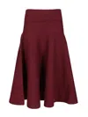Alaïa Pleated Knitted Cashmere-blend Midi Skirt In Burgundy