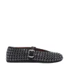 Alaïa Embellished Black Suede Ballet Flats In Black