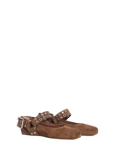 Alaïa Alaia Women Flat Biker Ballet Flat In Brown