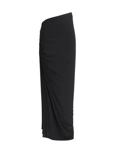 Alaïa Women Gathered Long Skirt In Blue