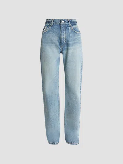 Alaïa Women's High-rise Straight-leg Jeans In Dirty Wash