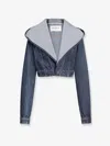 Alaïa Alaia Women Hooded Denim Jacket In Blue