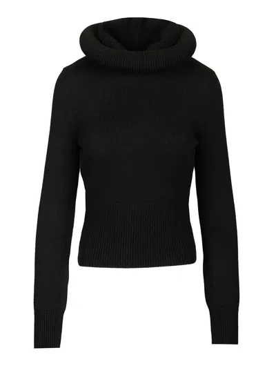 Alaïa Women Hooded Jumper In Black