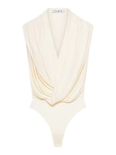 Alaïa Alaia Women Jersey Bodysuit With Hood In Multi
