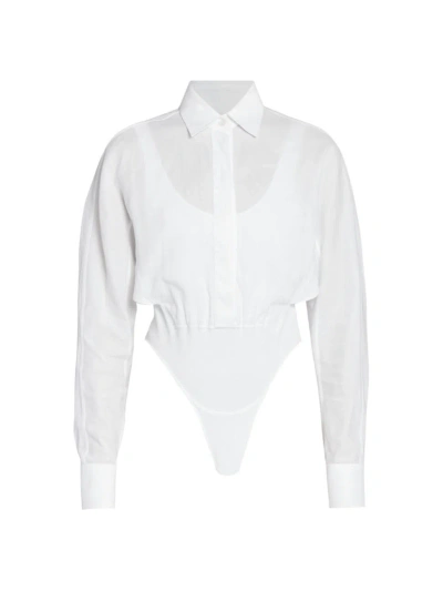 Alaïa Women's Layer Shirt Bodysuit In White