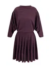 Alaïa Linen Draped Mini Dress In Purple