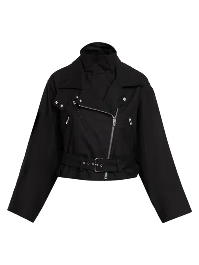 Alaïa Women's Layered Leather Biker Jacket In Black