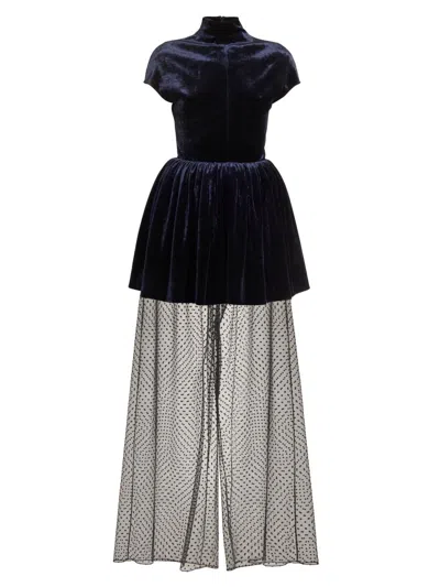 Alaïa Women's Layered Velvet Minidress In Black