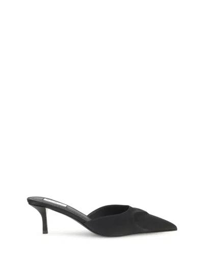 Alaïa Women Le Coeur 3d Satin Mules In Black