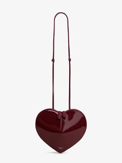 Alaïa Alaia Women Le Coeur Patent Leather Crossbody Bag In Burgundy