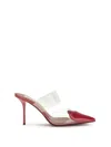 Alaïa Leather-pvc Le Coeur Heeled Mules 90 In Red