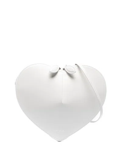 Alaïa Women Le Cœur Bag In Calfskin In White