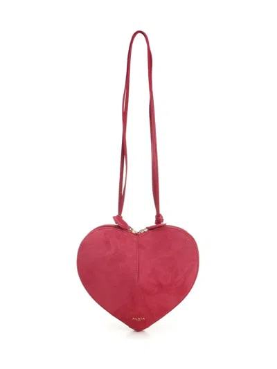 Alaïa Women "le Cœur" Bi-material Bag In Pink