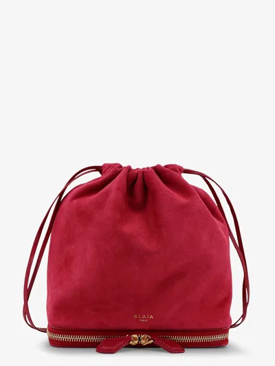 Alaïa Alaia Women Le Pochon Suede Crossbody Bag In Red