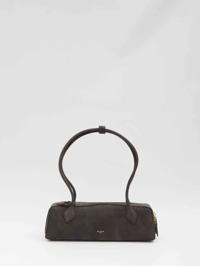 Alaïa Alaia Women Le Teckel Media Bag In Nubuck In Gray