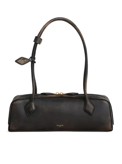 Alaïa Alaia Women Le Teckel Medium Bag In Aged Leather In Black