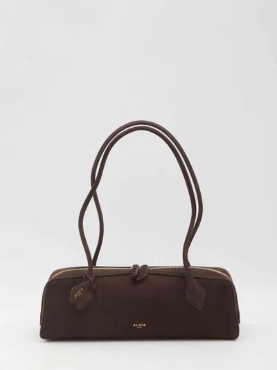 Alaïa Alaia Women Le Teckel Medium Bag In Nubuck In Brown