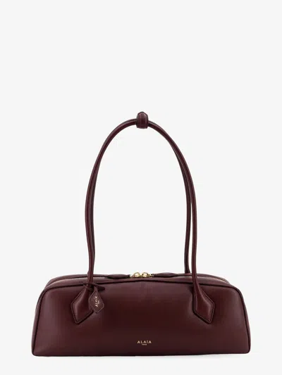Alaïa Alaia Women Le Teckel Padded Leather Shoulder Bag In Burgundy