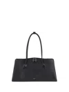 Alaïa Womens Alaia Le Teckel Flap Shiny-grained Leather Tote Bag In Black
