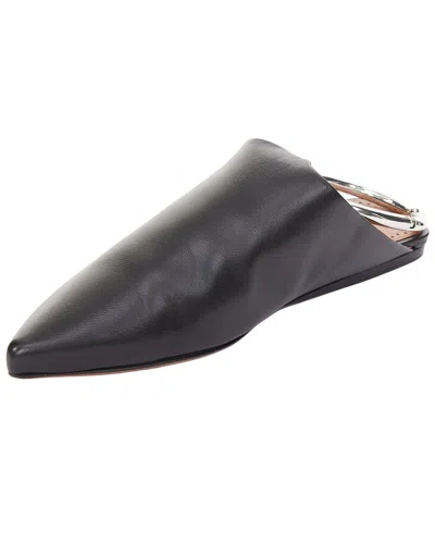 Pre-owned Alaïa Women's Leather 2022 La Babouche Toe Ring Mule (authentic Pre-loved) In Black/black