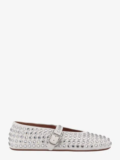 Alaïa Alaia Women Leather Ballet Flats With Rhinestones In Multi