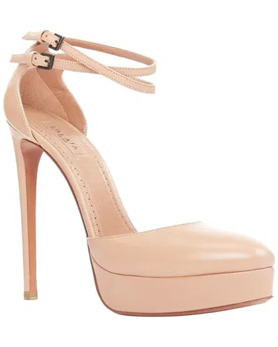 Alaïa Women's Leather Double Ankle Strap Dorsay Platform Pump (authentic Pre-loved) In Brown