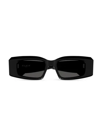 Alaïa Women's Lettering Logo Aa0078s 53mm Geometric Sunglasses In Black Grey