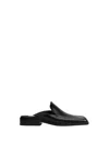 Alaïa Square Toe Leather Loafers With Block Heel In Black