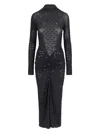 Alaïa Womens Foret Studded Draped Woven-blend Maxi Dress