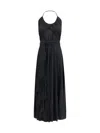 Alaïa Womens Alaia Cross Halterneck Stretch-woven Maxi Dress In Black