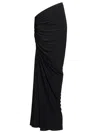 Alaïa Gathered Asymmetric Maxi Skirt In Black