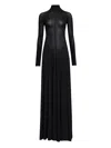 Alaïa Sheer Open-back Turtleneck Jumpsuit In Black