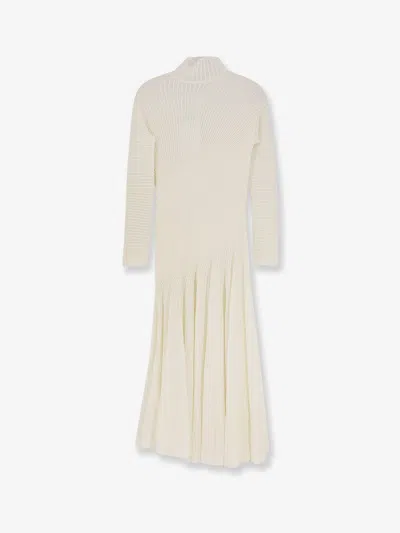 Alaïa Alaia Women Long Wool Dress In Neutral
