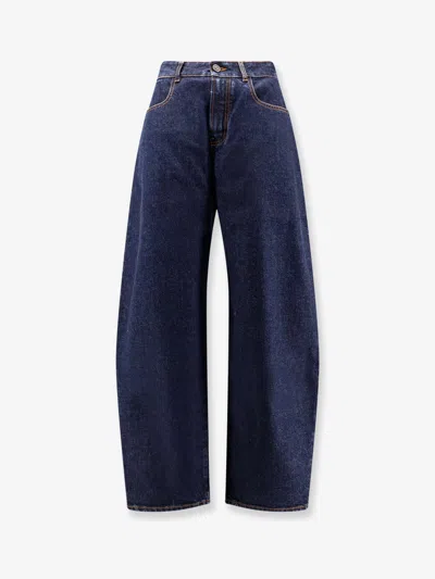 Alaïa Alaia Women Round Blue Denim Jeans In Multi