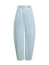Alaïa Alaia Womens Bleu Clair Balloon-leg High-rise Cotton-blend Jeans In Blue