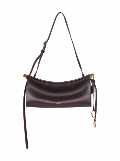 ALAÏA ALAÏA WOMEN MARRON FONCE LE CLICK EAST WEST SMALL BAG