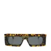 Alaïa Rectangular Mask Sunglasses Tortoiseshell Pattern Frame In Brown