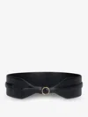 Alaïa Alaia Women Maxi Leather Belt With Metal Buckle In Black
