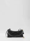 Alaïa Alaia Women East West Leather Shoulder Bag With Engraved Lettering Logo In Black